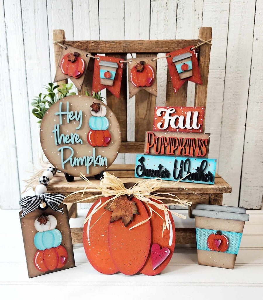 Hello Pumpkin Fall DIY Kit - Wood Blanks for Painting