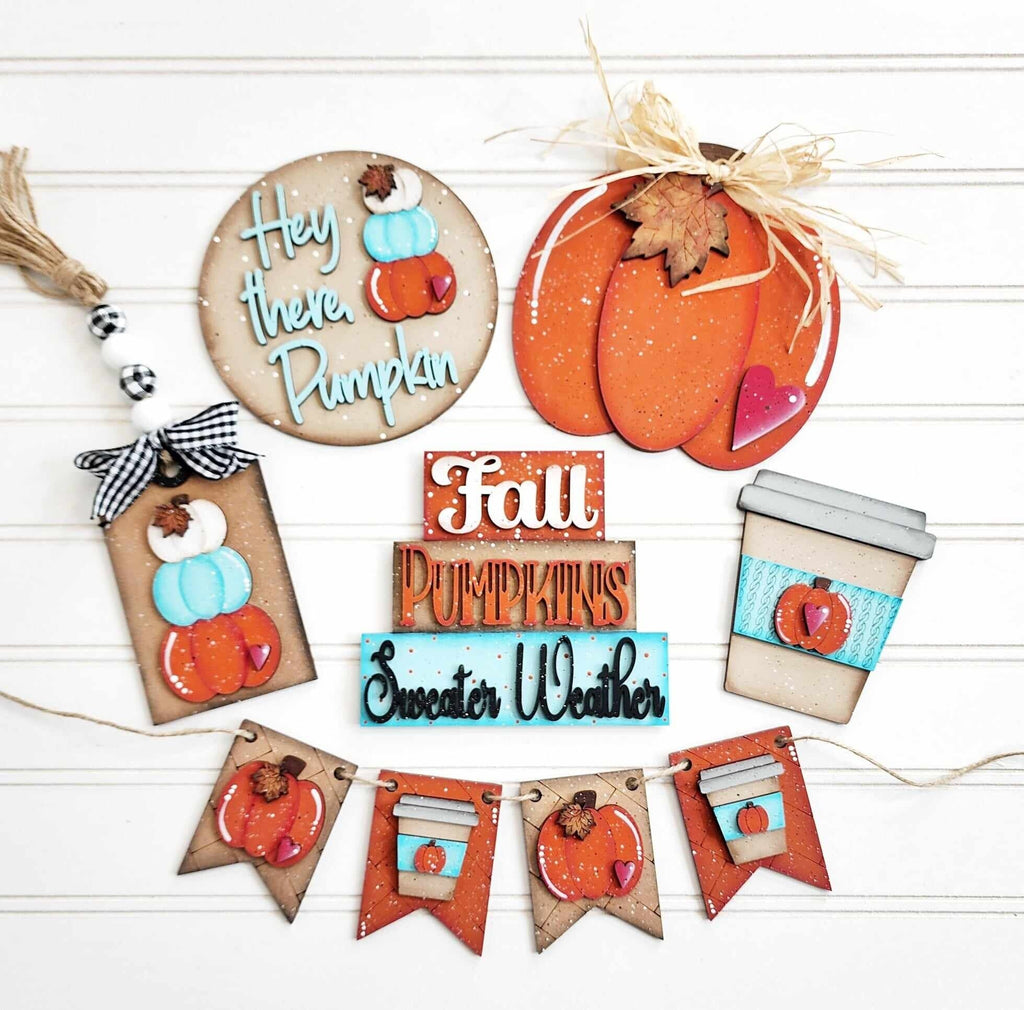 Hello Pumpkin Fall DIY Kit - Wood Blanks for Painting