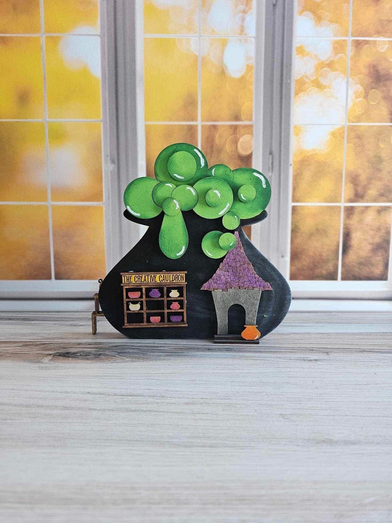 Halloween Village Self Standing Double sided Pieces - Creative Cauldron Ceramics Shop