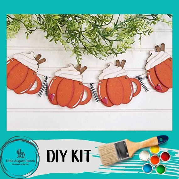 Pumpkin Spice Fall Banner DIY Kit - Wood Blanks for Painting