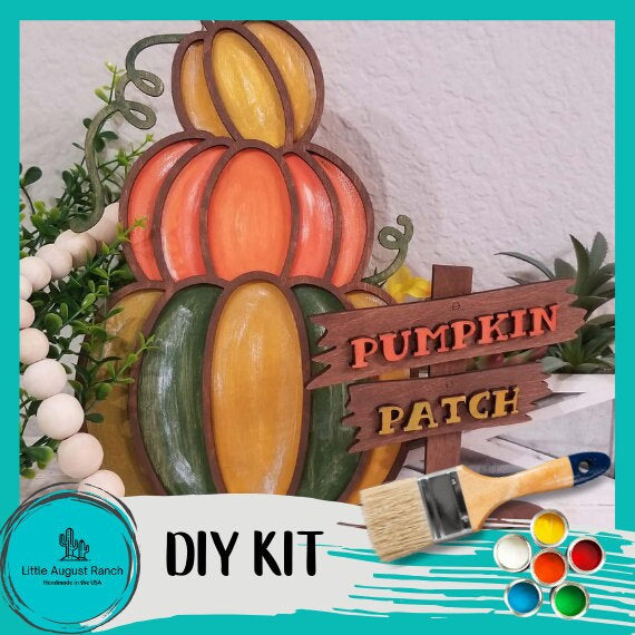 Stacked Plain Pumpkins DIY Wood Kit Fall Decor - Wood Blanks for Painting and Crafting