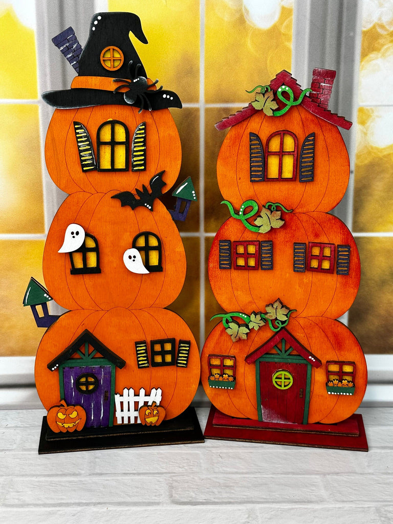 Stacked Pumpkin House Set Paint Kit - Wood Blanks for Crafting