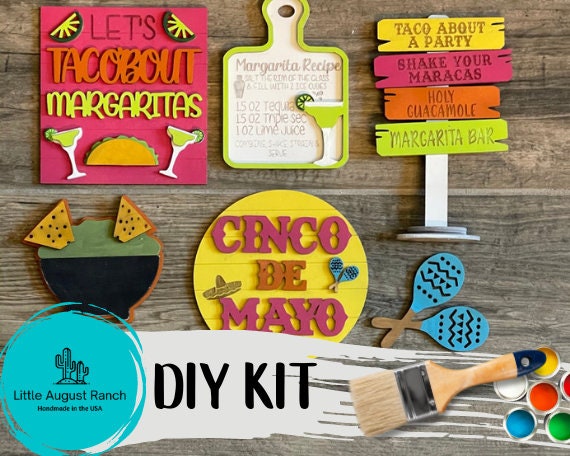 DIY Cinco de Mayo Tiered Tray Set - Margarita Tiered Tray - Taco Bar Tray Bundle Active Restock requests: 0