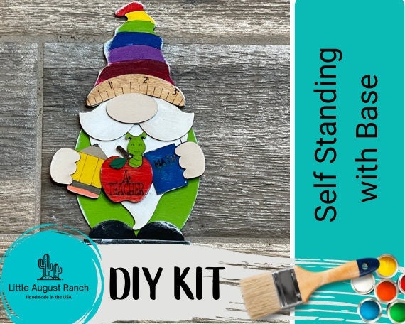 Teacher Gnome DIY - Standing Gnome on Base - Classroom DIY Paint Kit Active Restock requests: 0