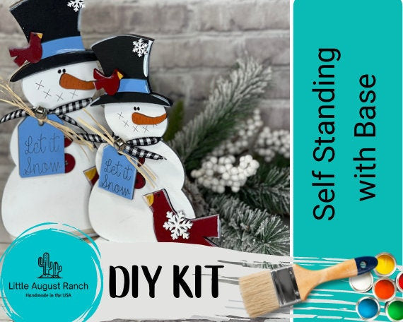 Winter Standing Snowman DIY - Standing Snowman Gnome on Base