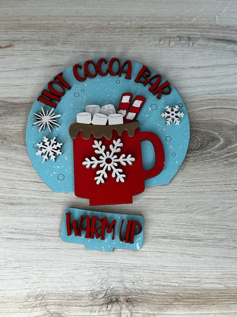 Hot Cocoa Insert for Snow Globe DIY Interchangeable Decor Inserts - Wood Paint Kit