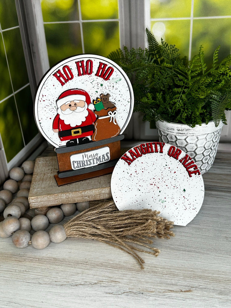 Santa Insert for Snow Globe DIY Interchangeable Decor Inserts - Wood Paint Kit