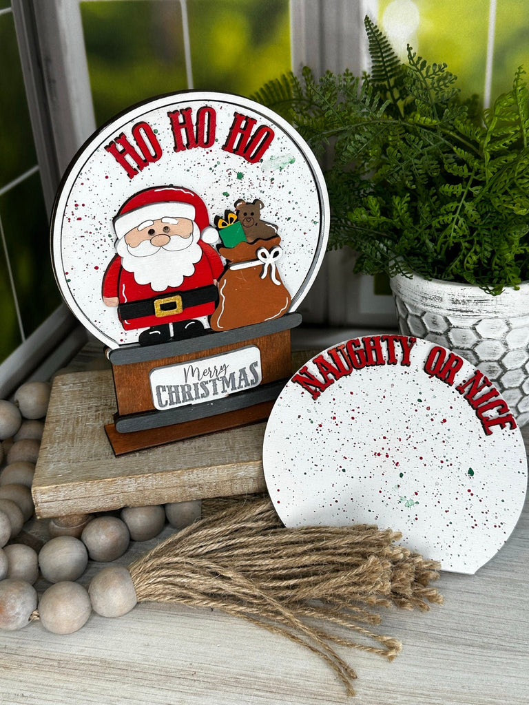 Santa Insert for Snow Globe DIY Interchangeable Decor Inserts - Wood Paint Kit