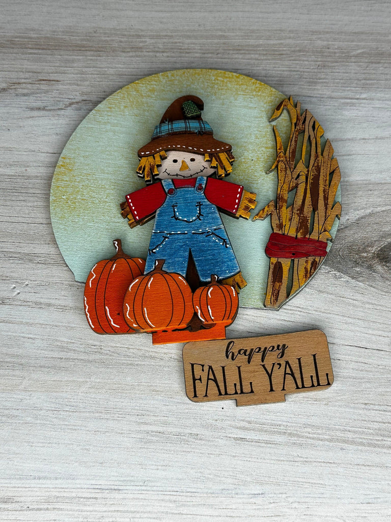 Scarecrow Insert for Snow Globe DIY Interchangeable Decor Inserts - Wood Paint Kit