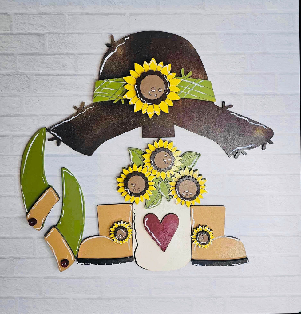 Tall Porch Gnome Sunflower Outfits- DIY Interchangeable Gnome Wood Blanks