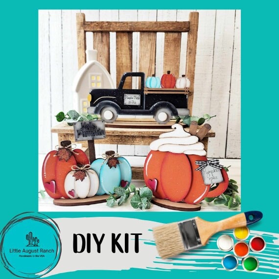 Hello Pumpkin Standing Fall Trio DIY Kit - Wood Blanks for Painting