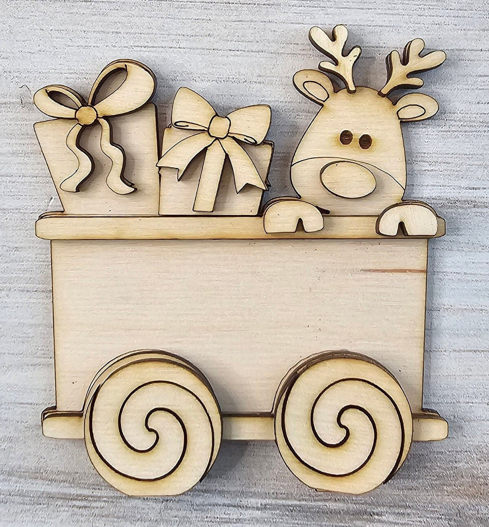 Santa Christmas Train Set - Wood Blanks for Crafting and Painting