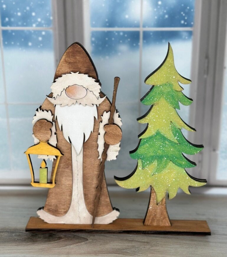 Forest Santa Christmas DIY - Wood Blank for Painting and Crafting