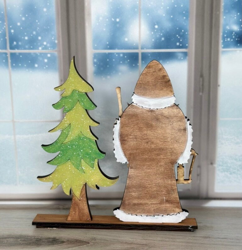 Forest Santa Christmas DIY - Wood Blank for Painting and Crafting