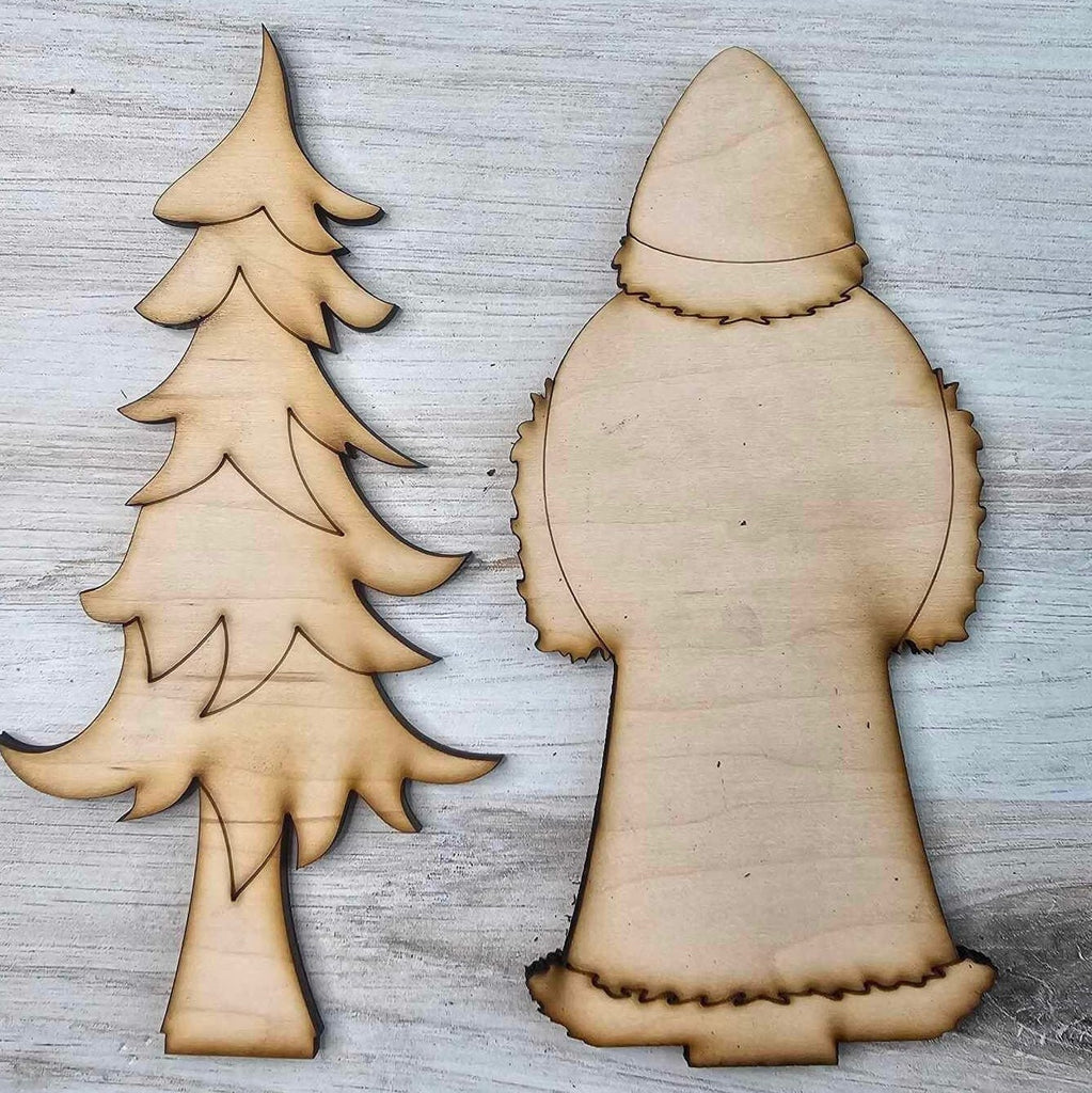 Forest Santa Christmas DIY - Wood Blank for Painting and Crafting