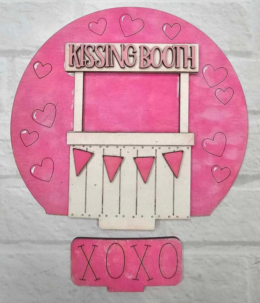 Valentine Kissing Booth Insert for Snow Globe DIY Interchangeable Decor Inserts - Wood Paint Kit - Home Decor