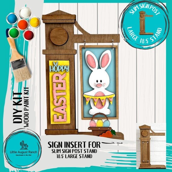 Easter Bunny Hoppy Easter Add-on for Slim Sign Post Holder