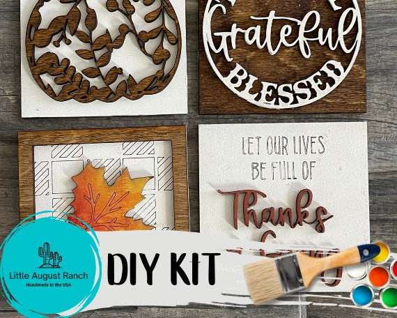 Tiered Tray Fall Thanksgiving DIY - Leaning Ladder Insert Kit