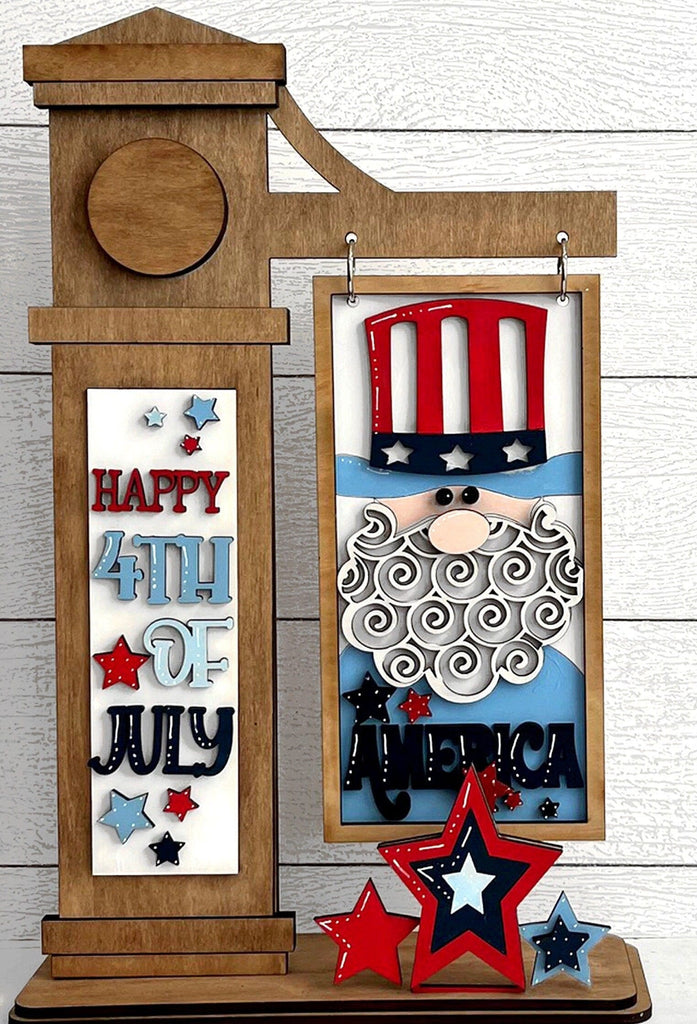 4th of July Uncle Sam Gnome Add-on for Slim Sign Post Holder