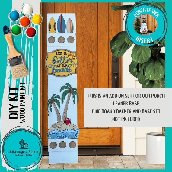 Summer Beach Add On Kit for Porch Leaner Toppers DIY Kit - Wood Blanks for Painting and Crafting