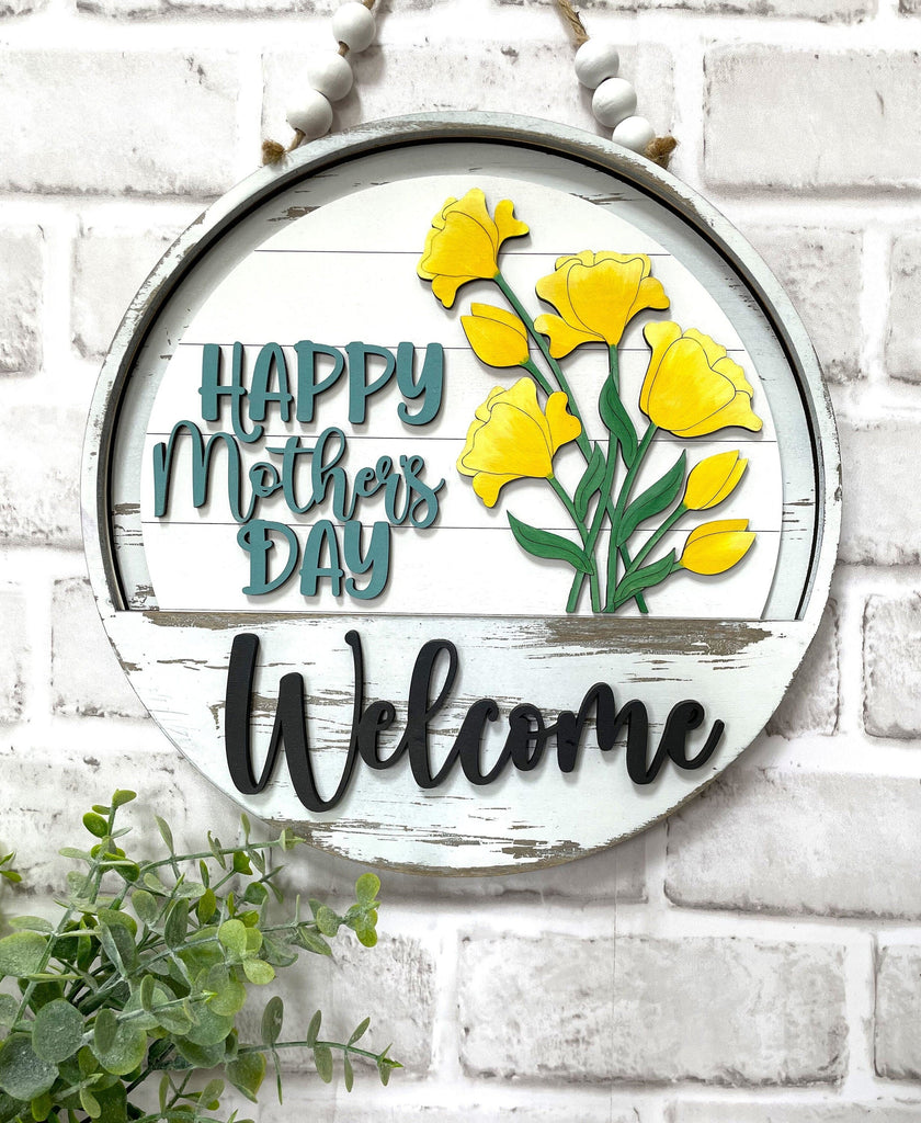 Mother&#39;s Day Interchangeable Door Hanger - DIY Wood Blanks for Painting and Crafting