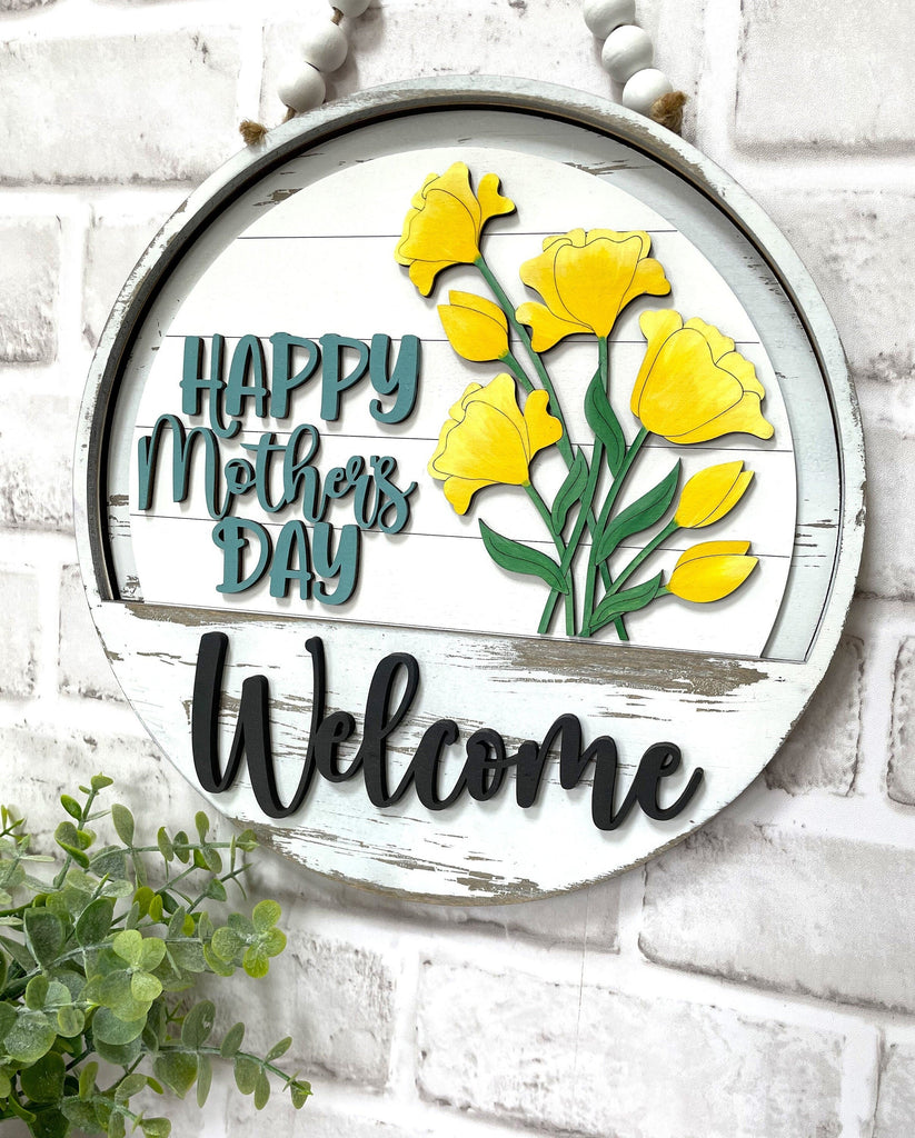 Mother&#39;s Day Interchangeable Door Hanger - DIY Wood Blanks for Painting and Crafting