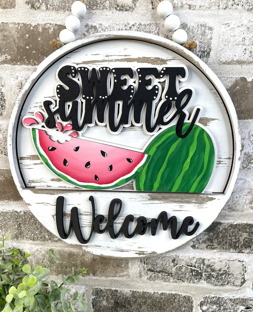 Watermelon Interchangeable Door Hanger - DIY Wood Blanks for Painting and Crafting