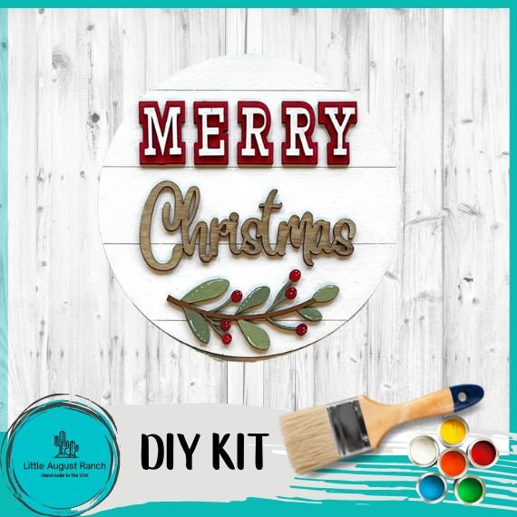 Merry Christmas Round DIY- Wood Blanks to Paint and Craft