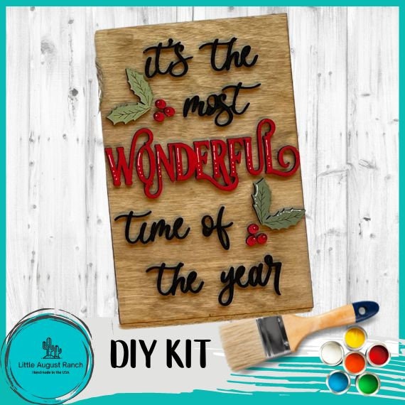 It's the Most Wonderful Time of the Year Shelf Sitter DIY- Wood Blanks to Paint and Craft