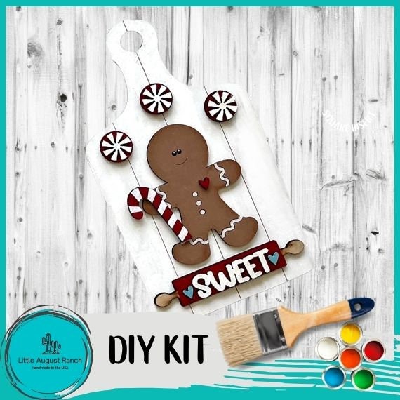 Gingerbread Board Shelf Sitter DIY- Wood Blanks to Paint and Craft