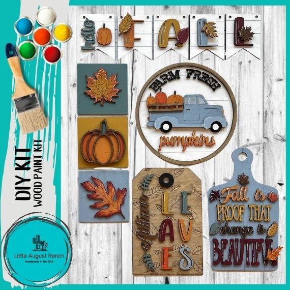 Fall Banner DIY- Wood Blanks to Paint and Craft