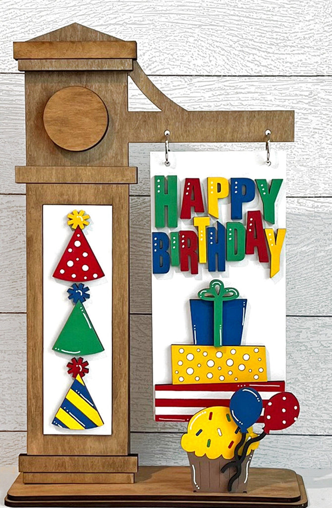 Birthday Add-on for Slim Sign Post Holder- DIY Wood Blanks for Crafting and Painting, Home Decor