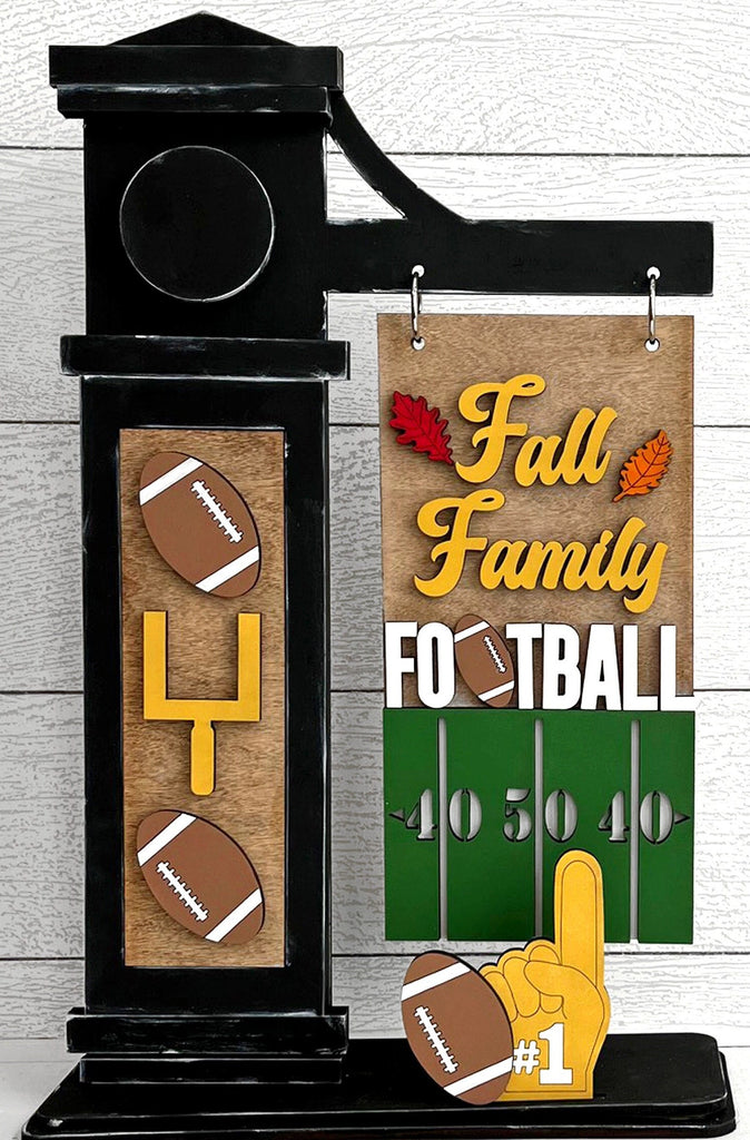 Football Add-on for Slim Sign Post Holder- DIY Wood Blanks for Crafting and Painting, Home Decor