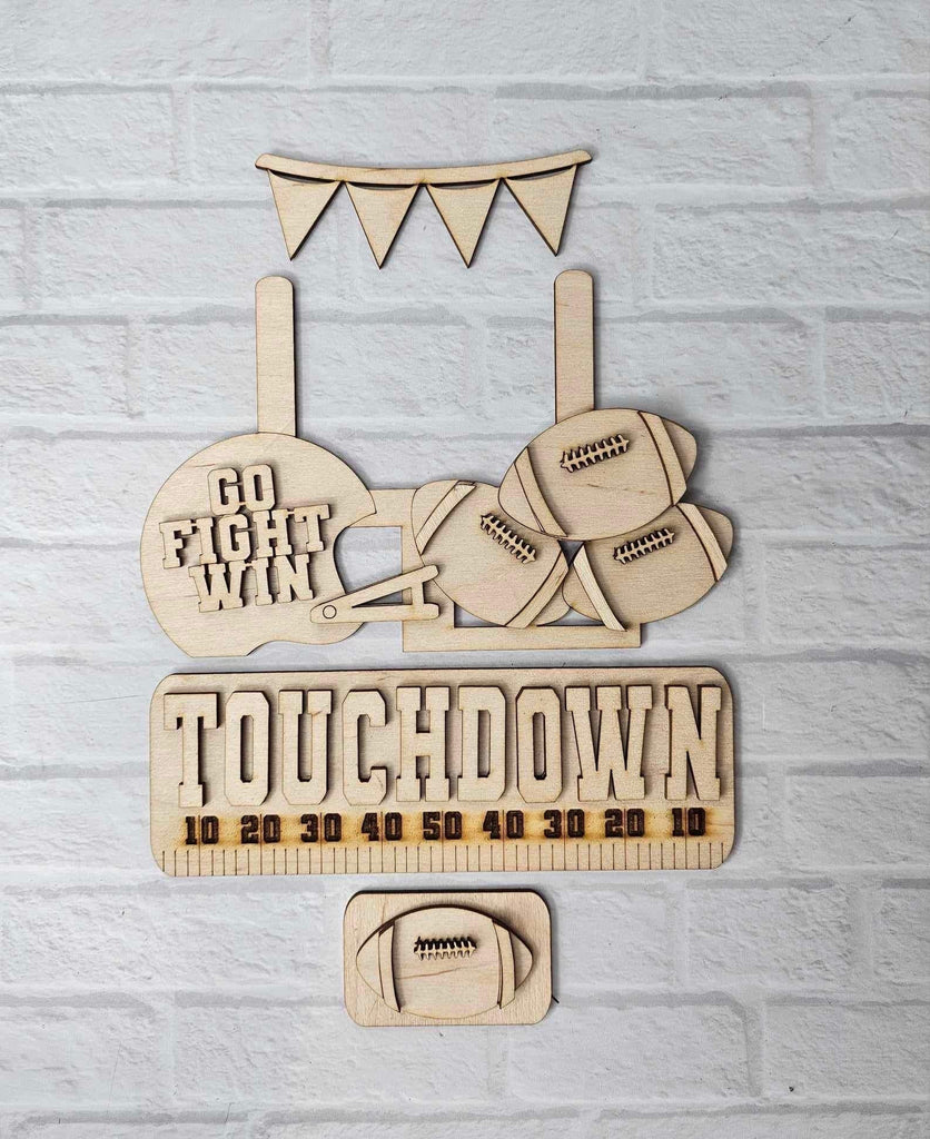 Football Insert for Large Interchangeable Truck, Round and Breadboard - Interchangeable Wood Blank Pieces for Painting