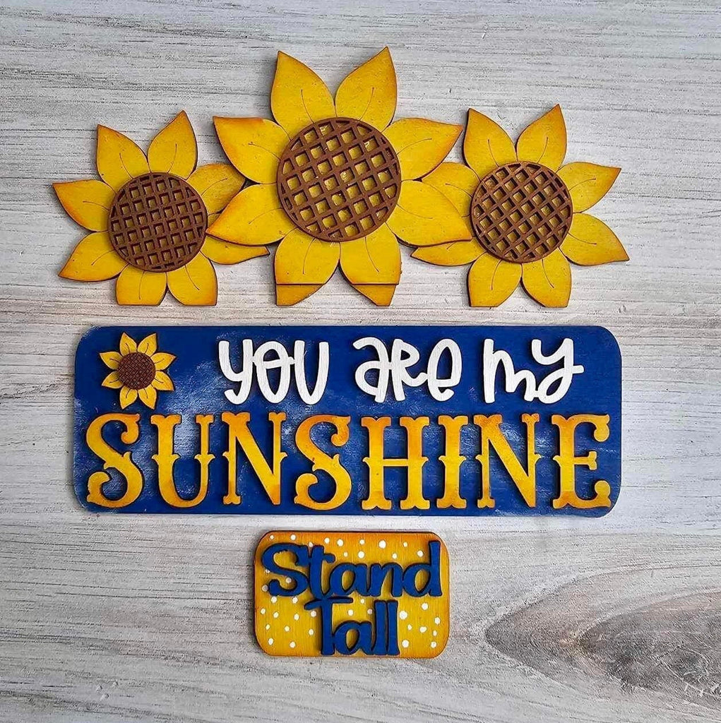 Sunflower, You are Sunshine Insert for Large Interchangeable Truck, Round and Breadboard - Interchangeable Wood Blank Pieces for Painting