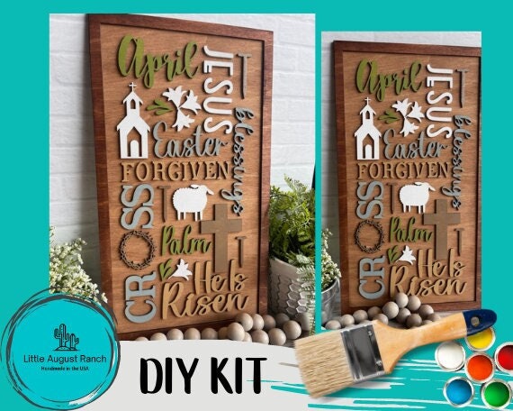 Easter Word Collage DIY Wood Kit