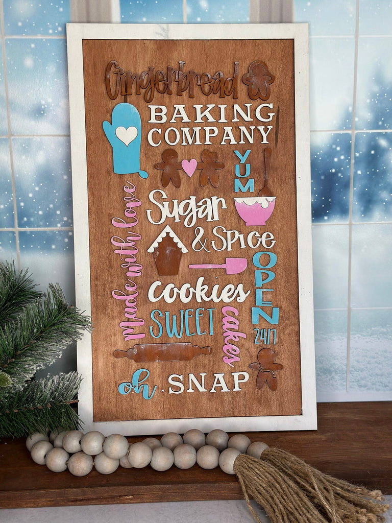 Gingerbread Word Collage - DIY Wood Blank Paint Kit