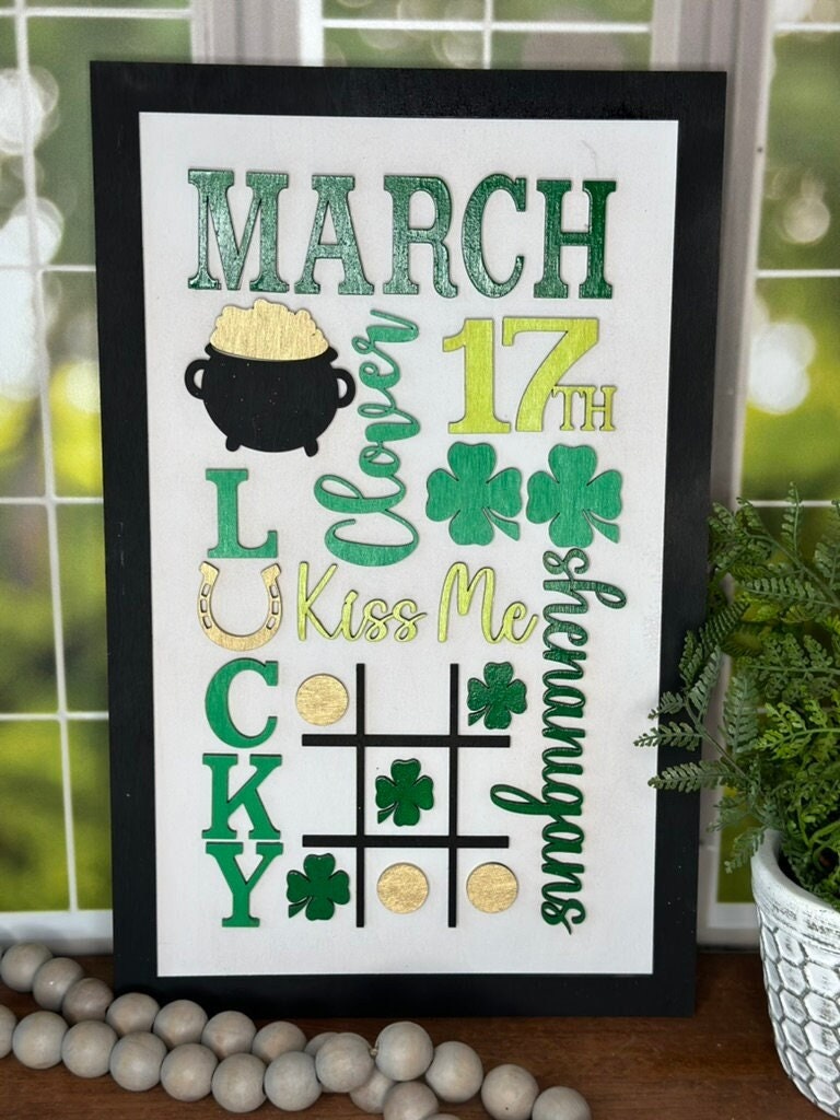 March Word Collage - DIY Wood Blank Paint Kit