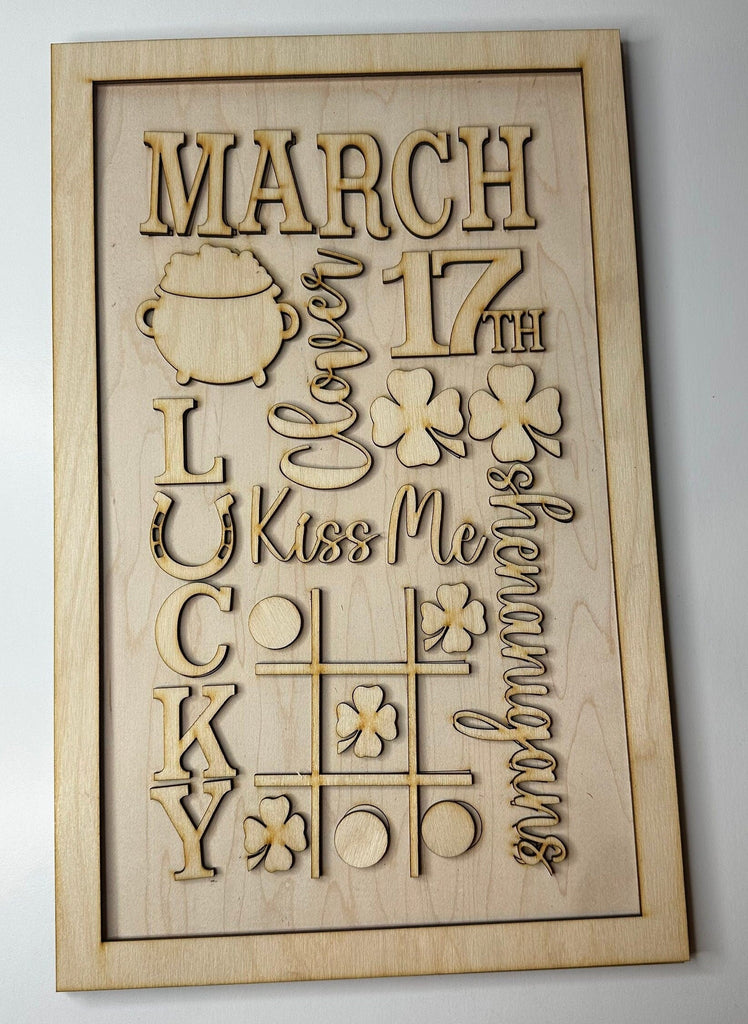 March Word Collage - DIY Wood Blank Paint Kit