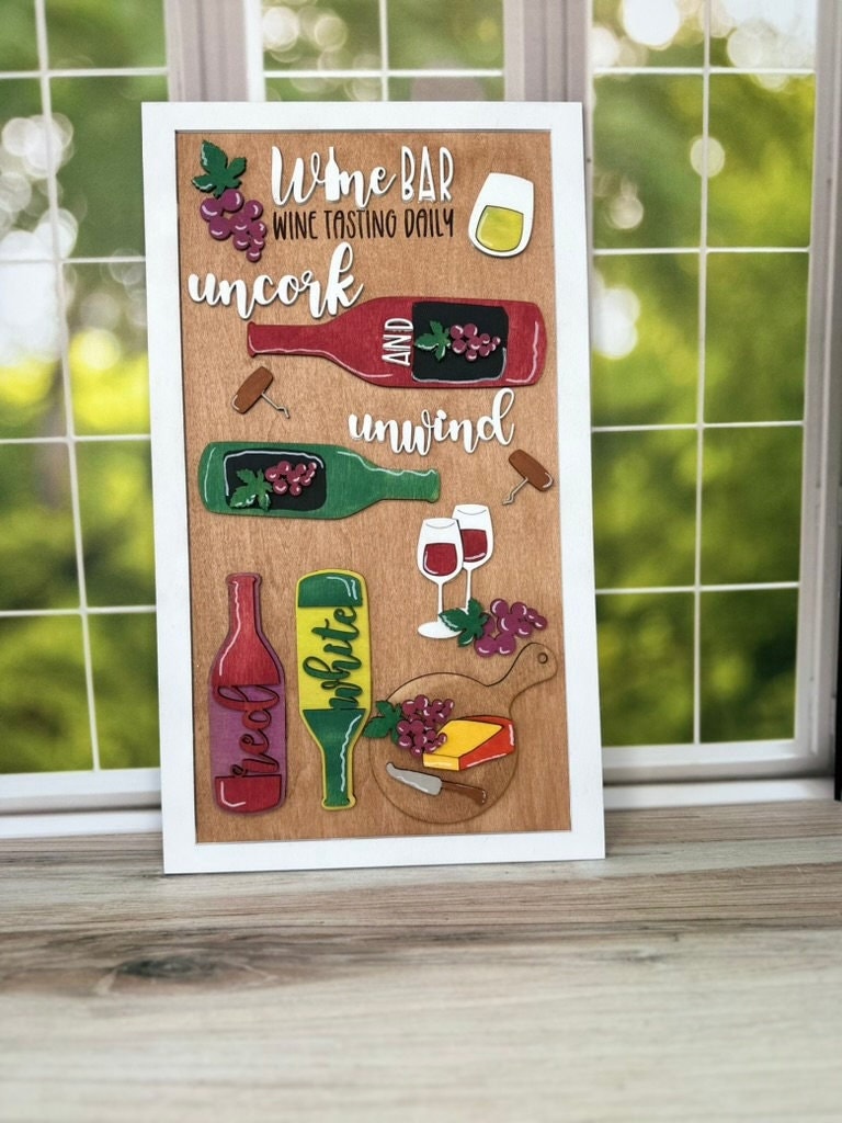 Wine Word Collage - DIY Wood Black Kit for Painting and Crafting