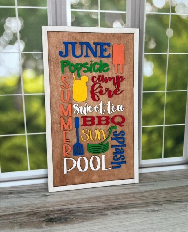 June Word Collage - DIY Wood Black Kit for Painting and Crafting