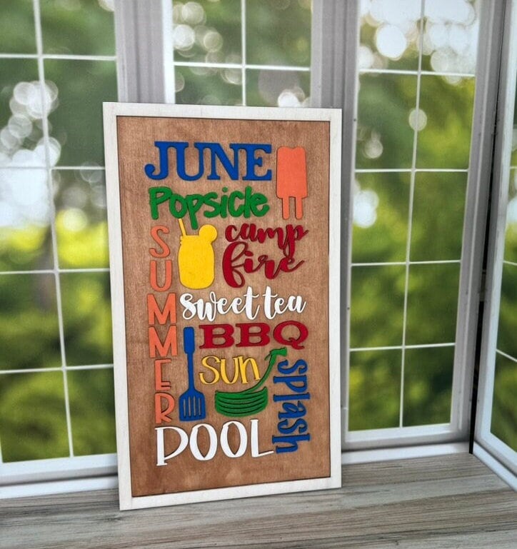 June Word Collage - DIY Wood Black Kit for Painting and Crafting