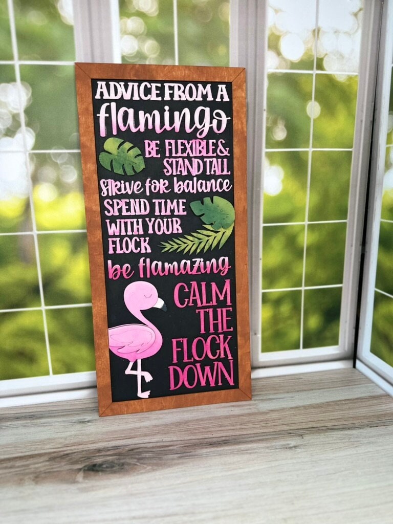 Advice from a Flamingo Word Collage - DIY Wood Black Kit for Painting and Crafting