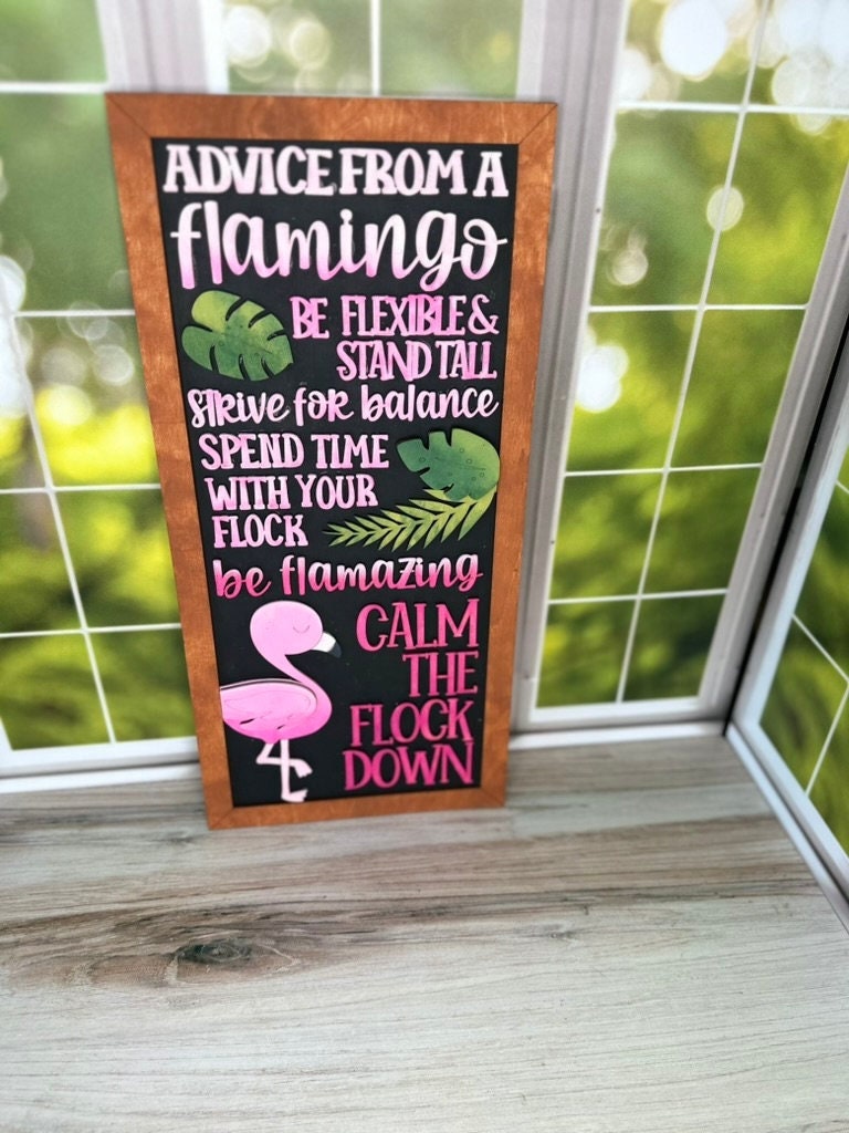 Advice from a Flamingo Word Collage - DIY Wood Black Kit for Painting and Crafting