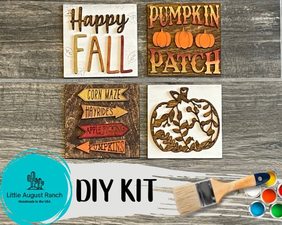 DIY Leaning Ladder Insert Kit - Interchangeable Fall Decor - Pumpkin Patch, U-Pick, Hayrides