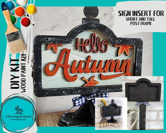 DIY Hello Autumn Interchangeable Sign - Drop in Frame