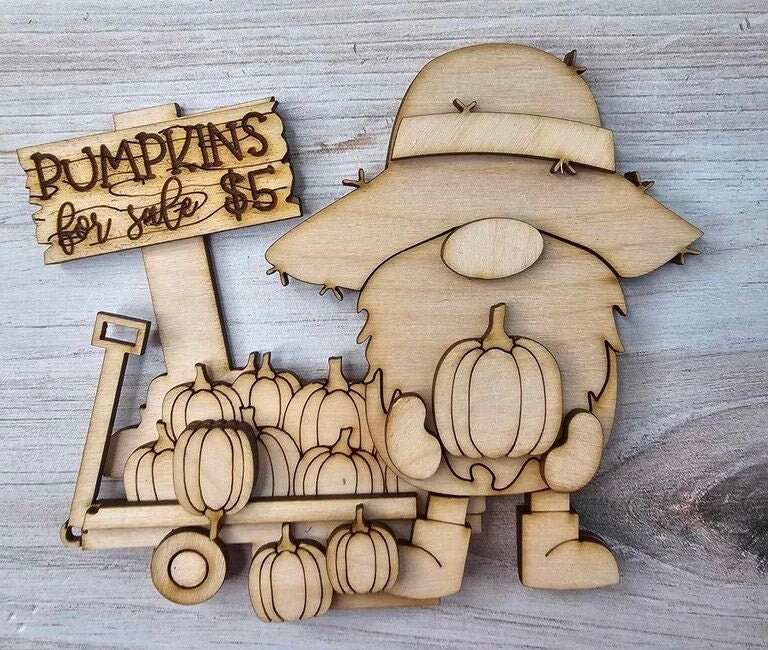 DIY Fall Standing Gnome Kit - Tiered Tray Gnome