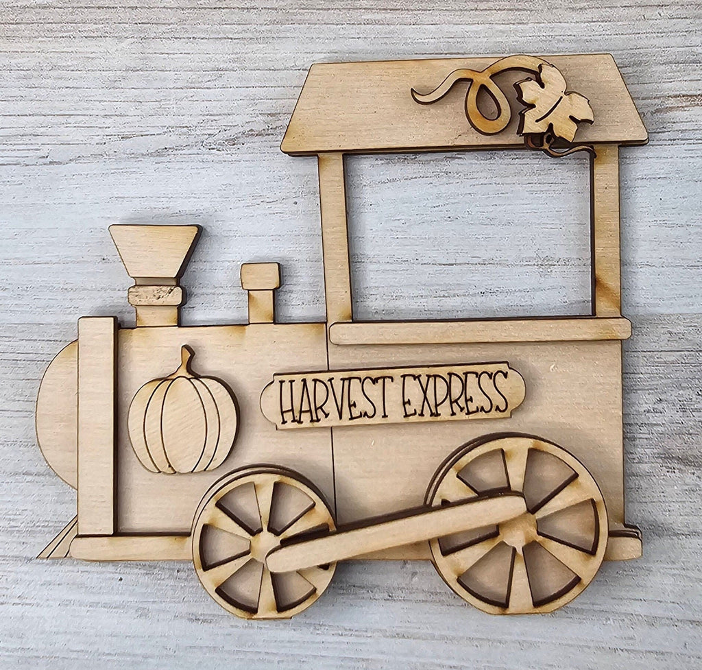 Fall Train Set - Wood Blanks for Crafting and Painting