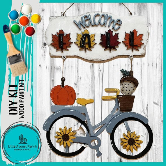 Fall Bicycle Hanger - DIY Wood Blanks for Painting and Crafting