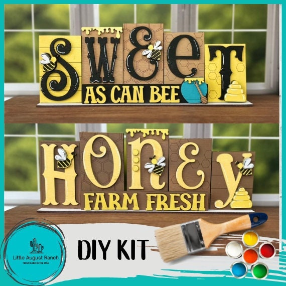 Honey Farm/ Sweet As Can Bee Reversible Block - DIY Wood Blank for Painting and Crafting